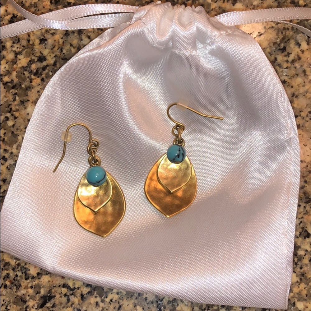 Never-Worn Gold & Turquoise Boutique Earrings